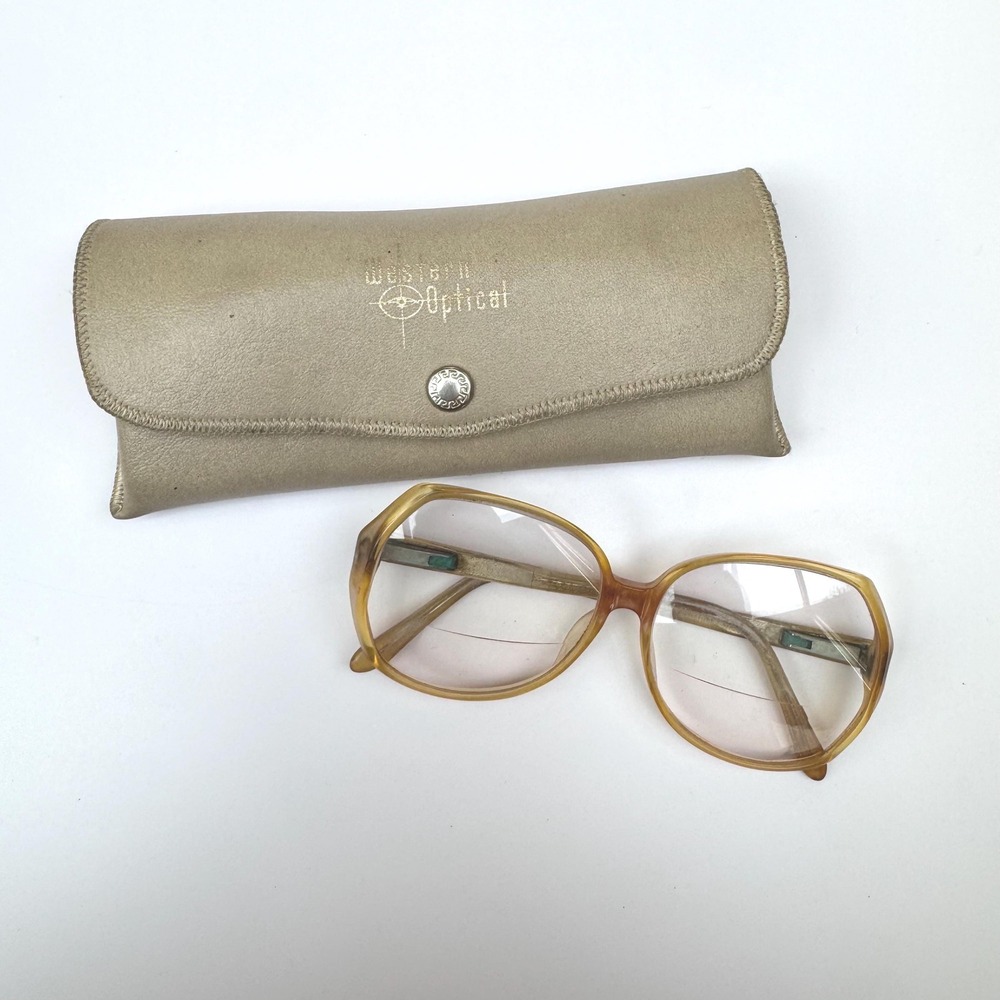 Vintage 70s oversized frames only eyeglasses- retro Mod statement frames